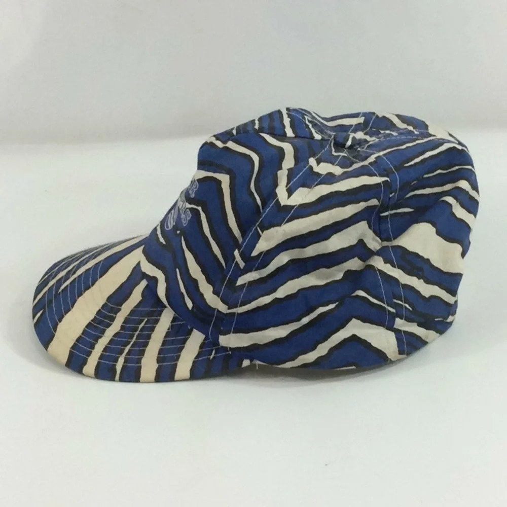 Walker Brothers Adjustable SnapBack Hat with Blue Zebra Stripes - Picture 2 of 7
